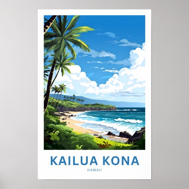 Kailua Kona Hawaii Travel Skriv ut Poster (Framsidan)