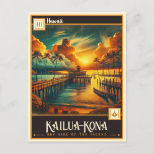 Kailua-Kona, Hawaii VINTAGE Vykort