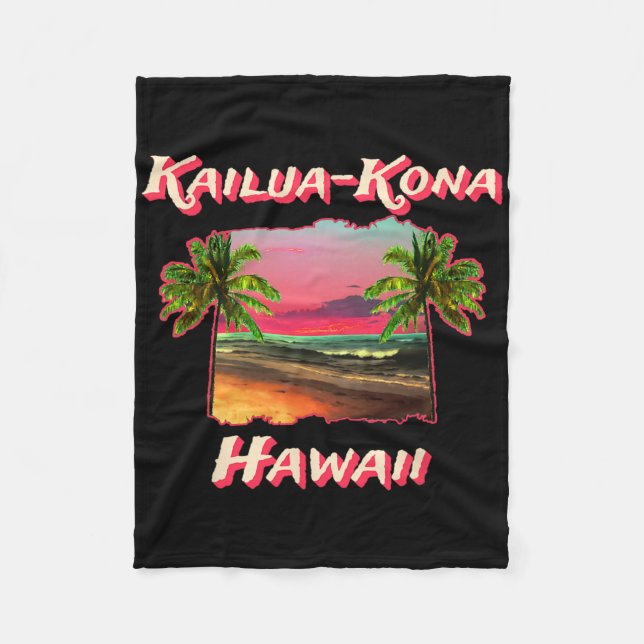 Kailua-kona Hawaiis stränder Fleecefilt (Framsidan)