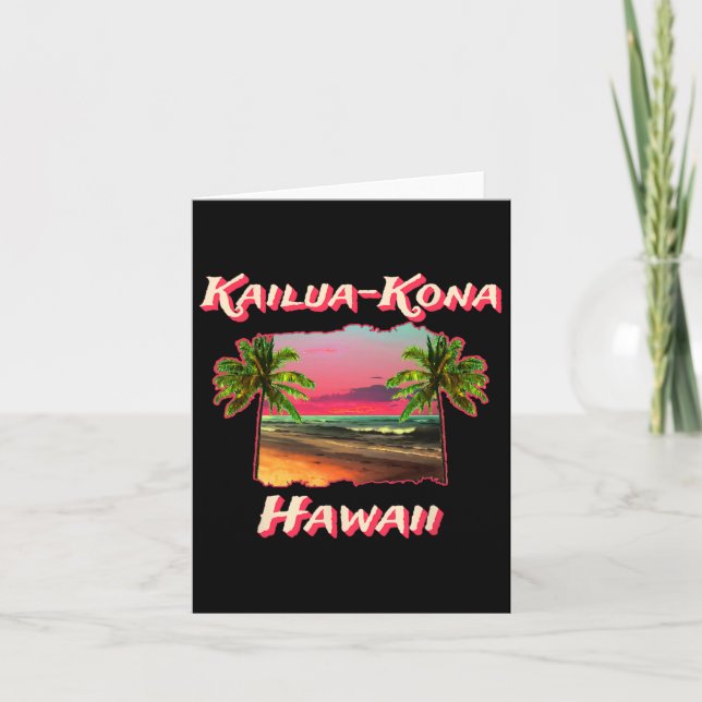 Kailua-kona Hawaiis stränder Kort (Framsida)