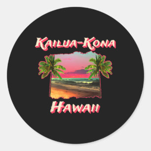 Kailua-kona Hawaiis stränder Runt Klistermärke