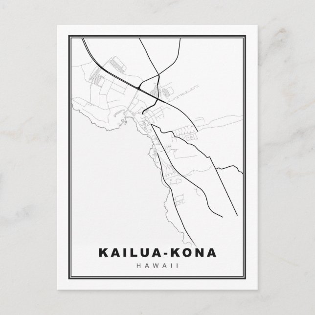 Kailua-Kona Karta Vykort (Framsida)
