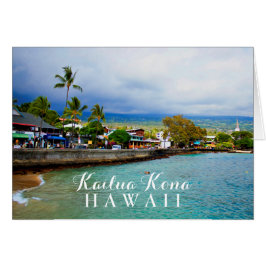 Kailua Kona Pier Hawaii Oil Paint Digital Art Card Hälsningskort