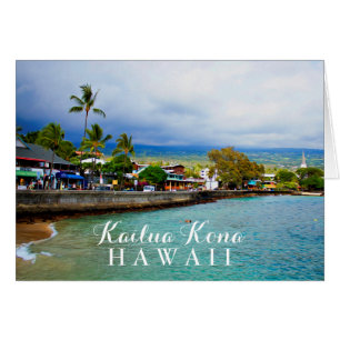 Kailua Kona Pier Hawaii Oil Paint Digital Art Hälsningskort
