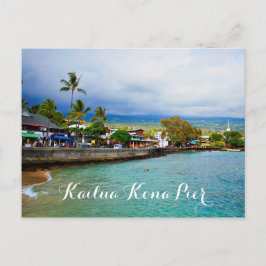 Kailua Kona Pier Hawaii Oil Paint Digital Art Vykort