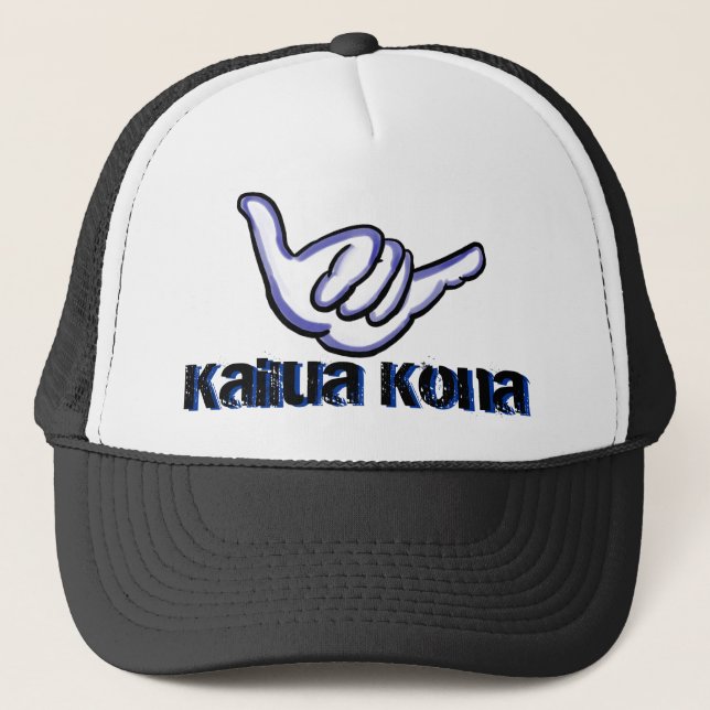 Kailua Kona svart shaka hat Truckerkeps (Framsida)