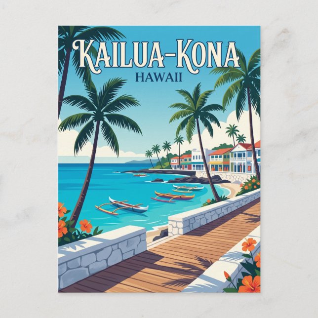 Kailua-Kona Town Hawaii Vykort (Framsida)