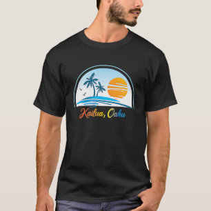Kailua, Oahu HI Hawaii Souvenir Handflatan Träd Su T Shirt