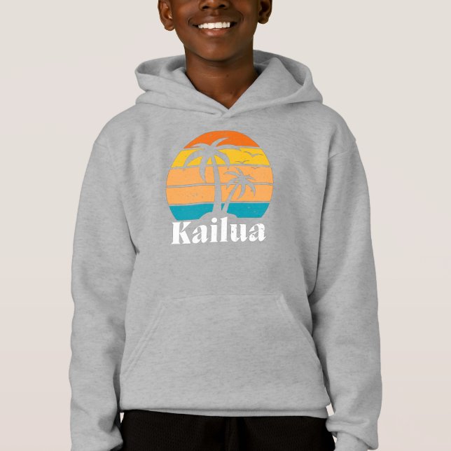Kailua Retro Vintage Hoodie T Shirt (Framsida)