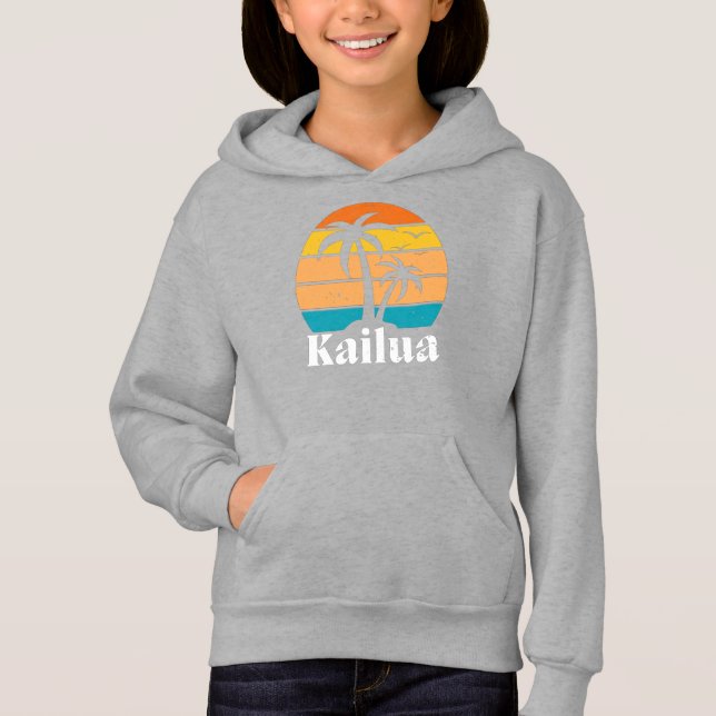 Kailua Retro Vintage  Huva T Shirt (Framsida)