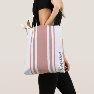 Kaimana Minimalist Ränder Monogram Tygkasse