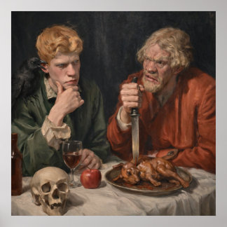 Kain & Abel renässansstil surrealistisk finkonst Poster