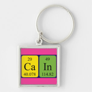 Kain periodiskt bord namn nyckelring