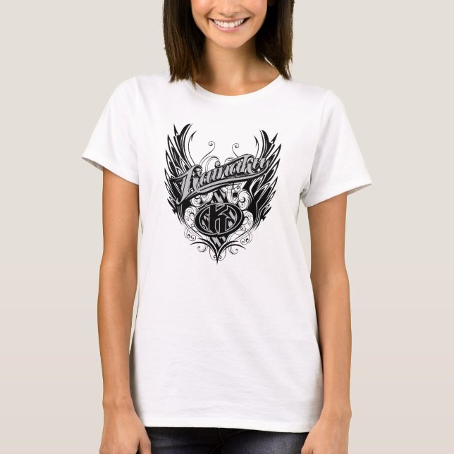 Kainaku Bella fäster inpassad spagetti Tee (Framsida)