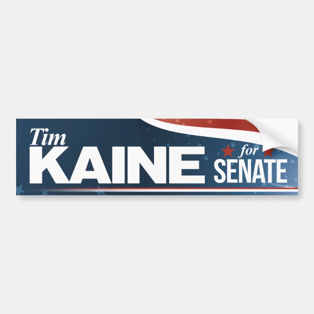 KAINE - Tim Kaine för senat Bildekal (Framsidan)