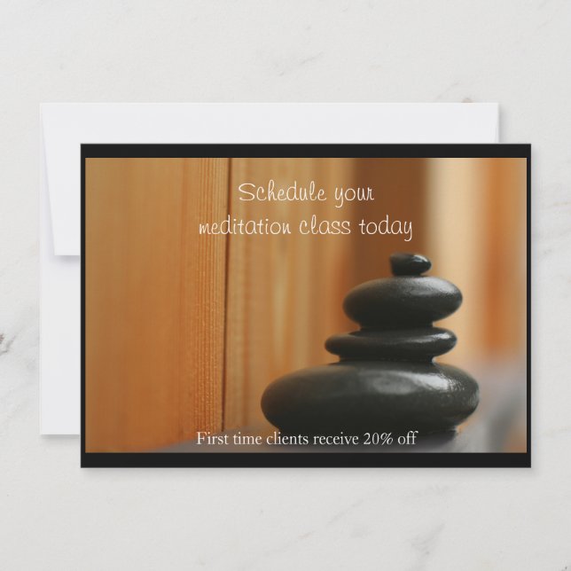 Kairn of Massage Stones and Wood Inbjudningar (Framsida)