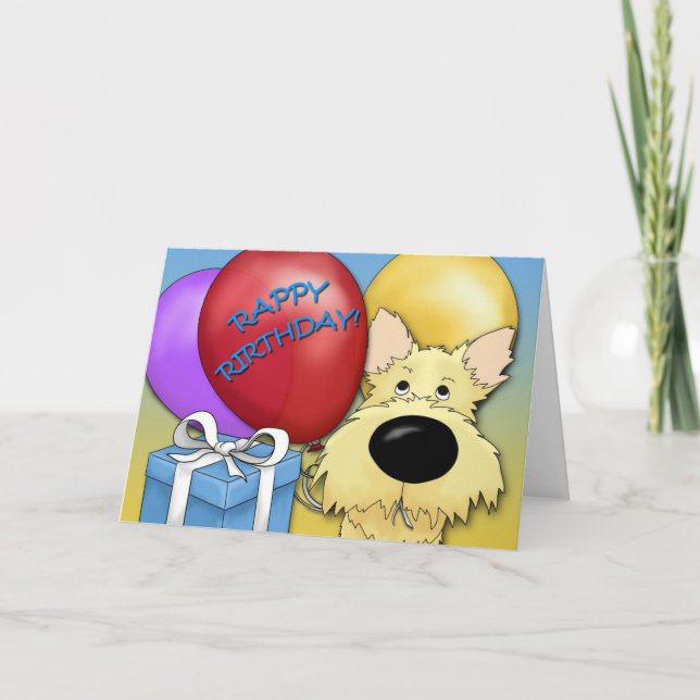 Kairn Terrier Birthday Card Kort (Framsida)