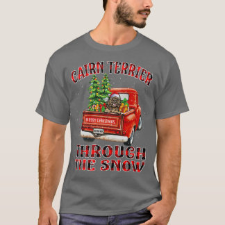 Kairn Terrier genom Snö jul Lastbil Pla T Shirt