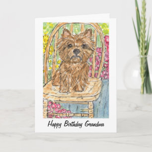 Kairn Terrier Grattis på födelsedagen Grandma Gran Kort