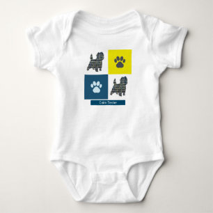 Kairn Terrier Hund & Tass Y&B Grid Square T Shirt