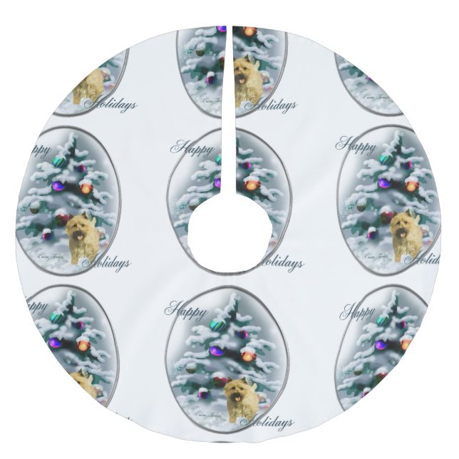 Kairn Terrier jul Julgransmatta Borstad Polyester (Framsidan)