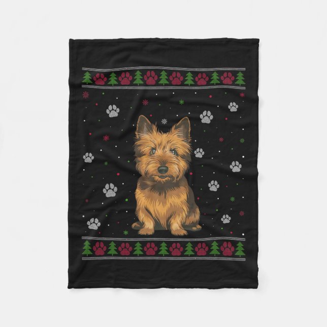 Kairn Terrier Jul Sweater Julafton Pet Animal Do Fleecefilt (Framsidan)