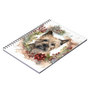 Kairn Terrier Juldagen Utandning Festive Valp Anteckningsbok