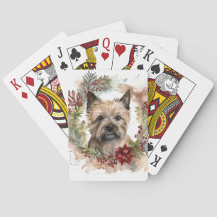 Kairn Terrier Juldagen Utandning Festive Valp Casinokort