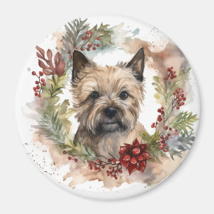 Kairn Terrier Juldagen Utandning Festive Valp Magnet