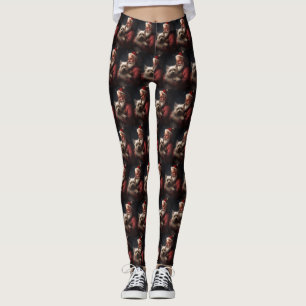 Kairn Terrier med Jultomten julafton Leggings