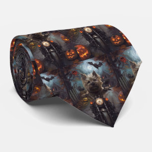 Kairn Terrier Riding Motorcykel Halloween Scary Slips