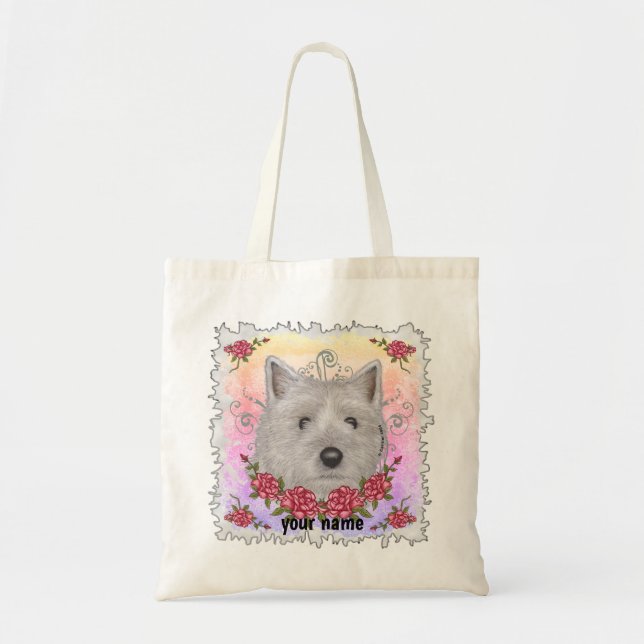 Kairn Terrier Ro eget namn Tote Bag Tygkasse (Framsidan)