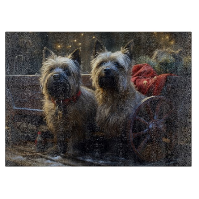 Kairn Terrier Snowy Sleigh-juldekretet (Framsidan)