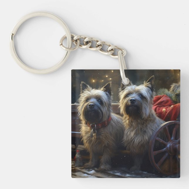 Kairn Terrier Snowy Sleigh-juldekretet (Framsidan)