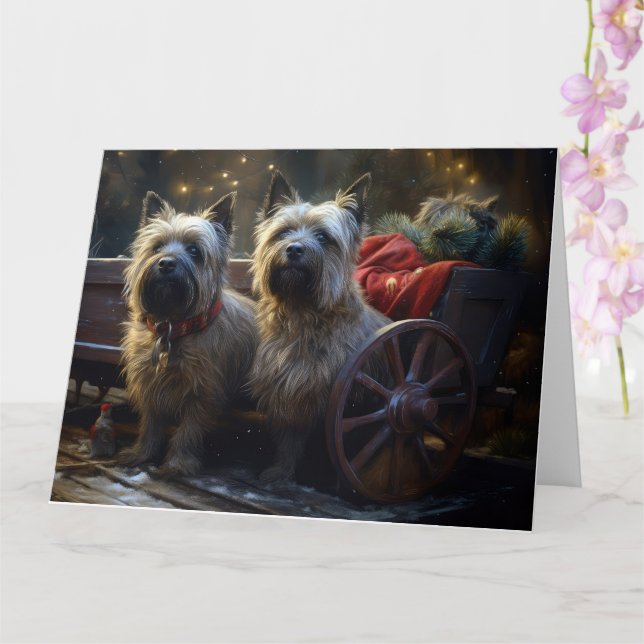 Kairn Terrier Snowy Sleigh-juldekretet Kort (Orkide)