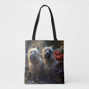 Kairn Terrier Snowy Sleigh-juldekretet Tygkasse