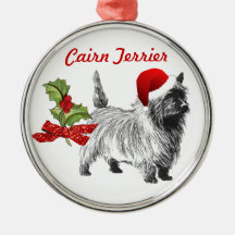 Kairn Terrier w/Santa Cap Holly-jul