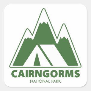 Kairngorms nationalparksbergen Camping Fyrkantigt Klistermärke