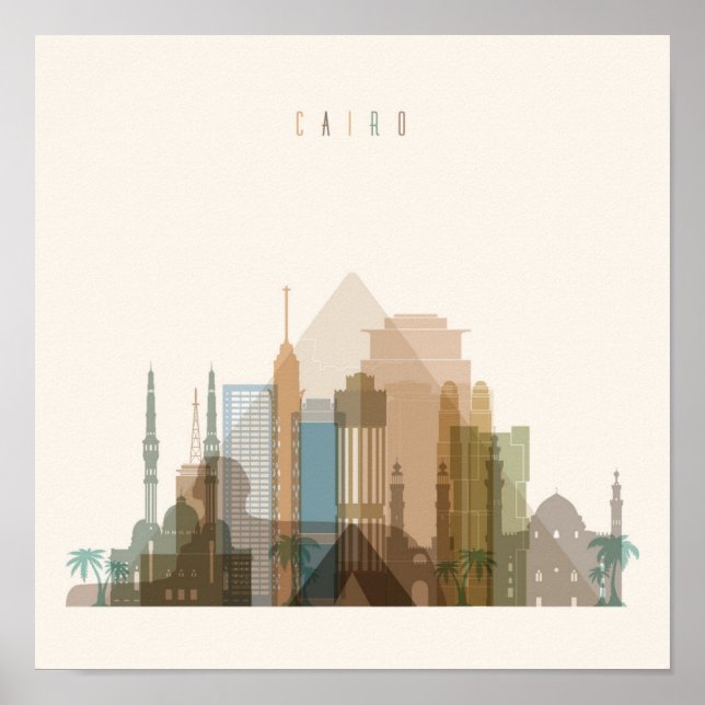 Kairo, Egypten | City Skyline Poster (Framsidan)