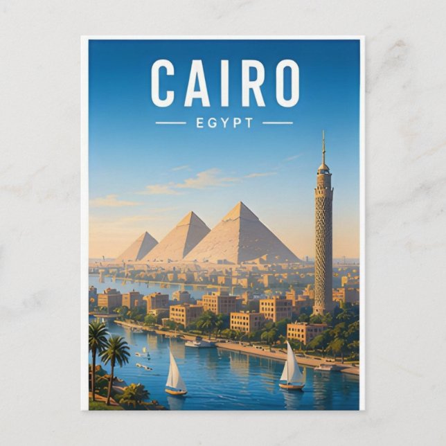 Kairo Egypten Forntida Stad Resa Vykort (Framsida)