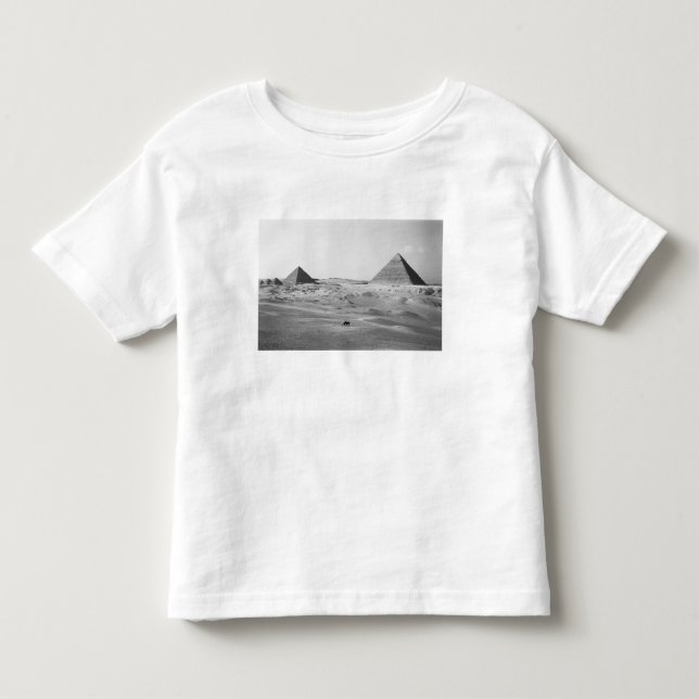 Kairo Egypten, Giza Pyramiderna T Shirt (Framsida)