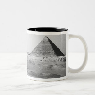 Kairo Egypten, Giza Pyramiderna Två-Tonad Mugg