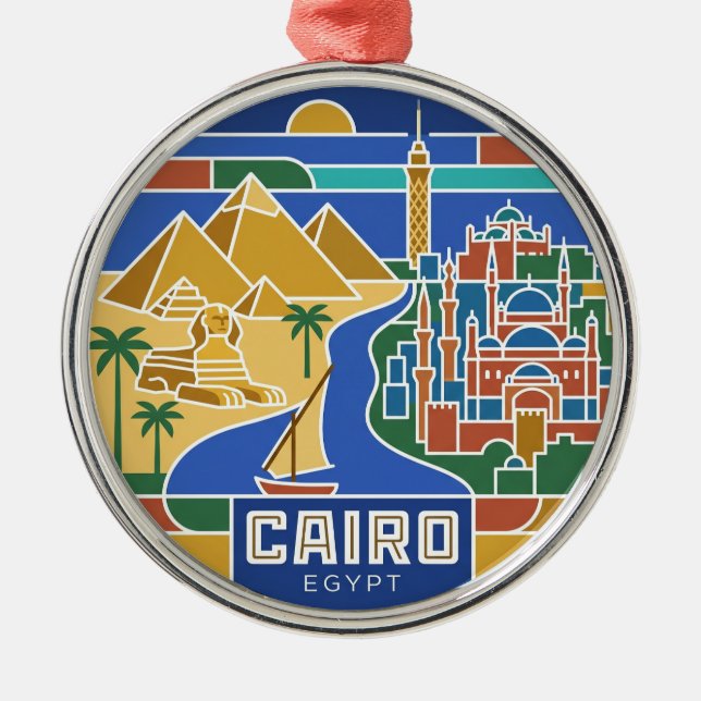 Kairo Egypten Julgransprydnad Metall (Framsidan)