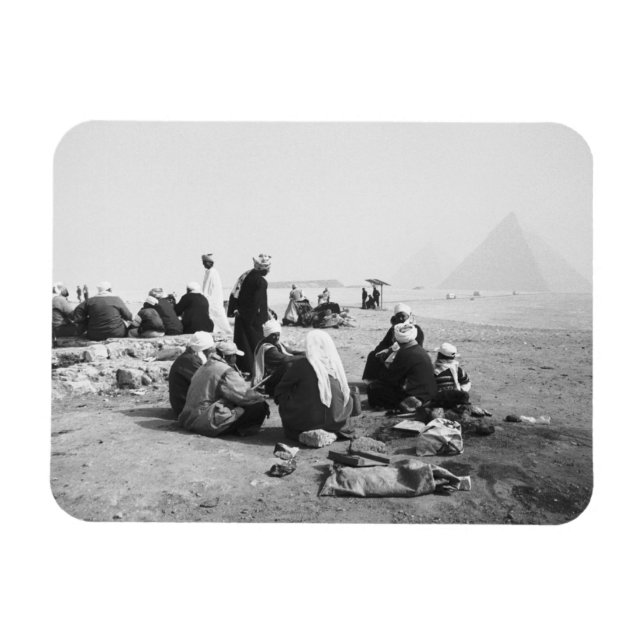 Kairo Egypten, kameljockeys Giza pyramiderna (NR)  Magnet (Horisontell)