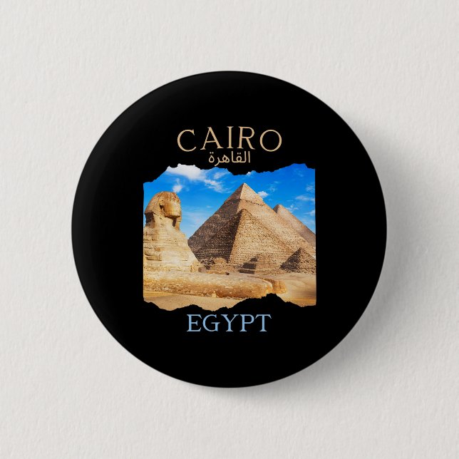 Kairo Egypten Pyramiderna kairo' På arabiska Egypt Knapp (Framsida)