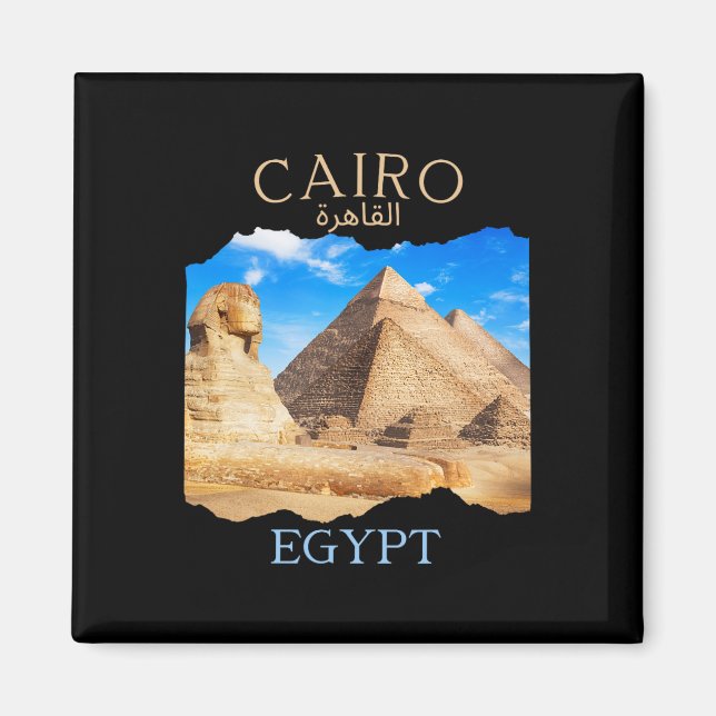Kairo Egypten Pyramiderna kairo' På arabiska Egypt Magnet (Framsidan)