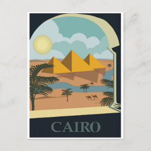 Kairo Egypten Pyramids Vintage resor Vykort