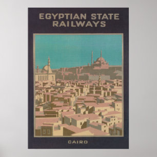 Kairo Egypten Retro Vintage resor Poster
