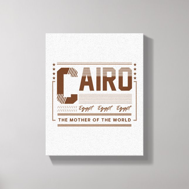 Kairo Egypten Typografi Grafik | Modern Design Canvastryck (Framsida)