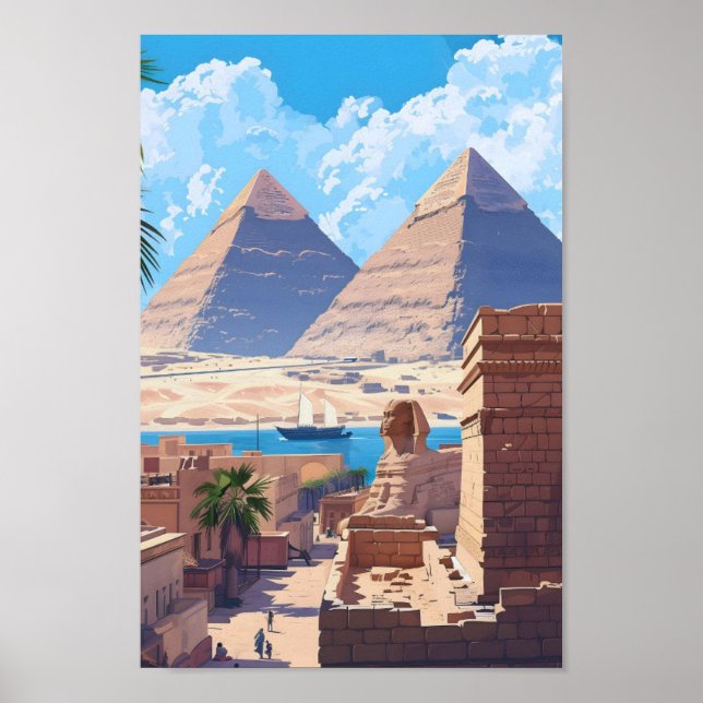 Kairo Egypten Vintage resor Poster (Framsidan)